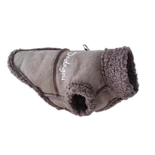 Manteau pour Chihuahua : doudoune en fourrure gris – Confortable, parfait pour protéger votre petit chien ou chat pendant les promenades