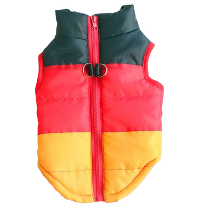 Manteau pour Chihuahua : doudoune noir rouge jaune – Confortable, parfait pour protéger votre petit chien ou chat pendant les promenades