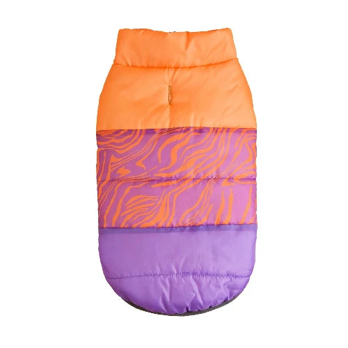 Manteau pour Chihuahua : doudoune orange et violet – Confortable, parfait pour protéger votre petit chien ou chat pendant les promenades