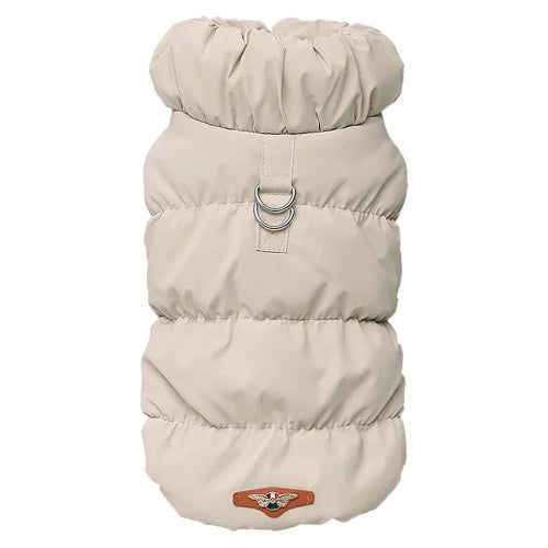 Chihuahua Coat: Khaki Padded Puffer Jacket