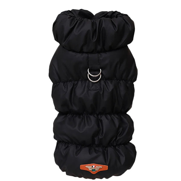 Chihuahua Coat: Black Padded Puffer Jacket