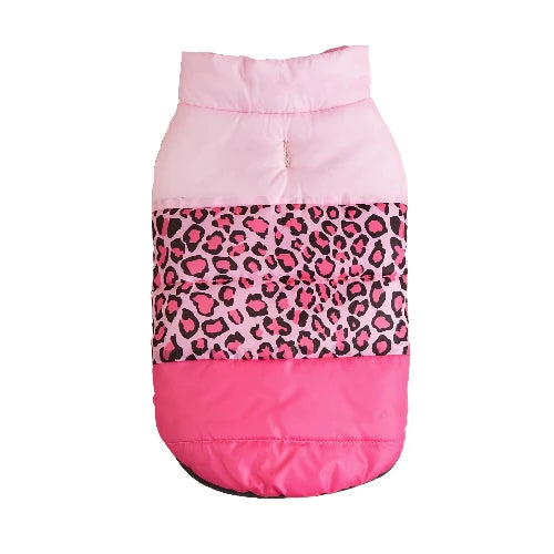 Manteau pour Chihuahua : doudoune rose et léopard – Confortable, parfait pour protéger votre petit chien ou chat pendant les promenades