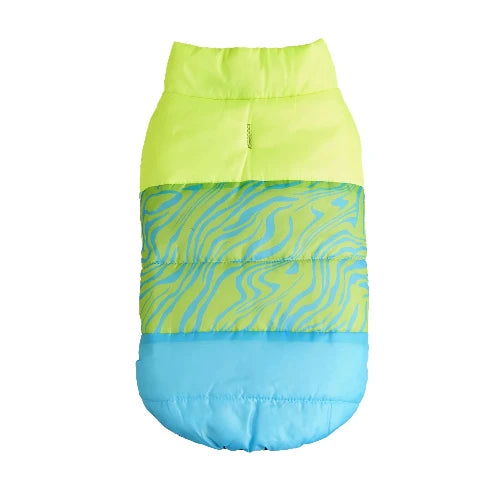 Manteau pour Chihuahua : doudoune vert et bleu – Confortable, parfait pour protéger votre petit chien ou chat pendant les promenades