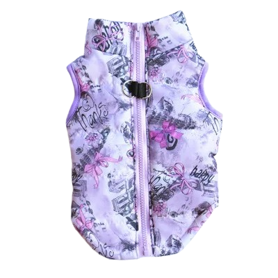 Chihuahua Coat: Purple Down Jacket