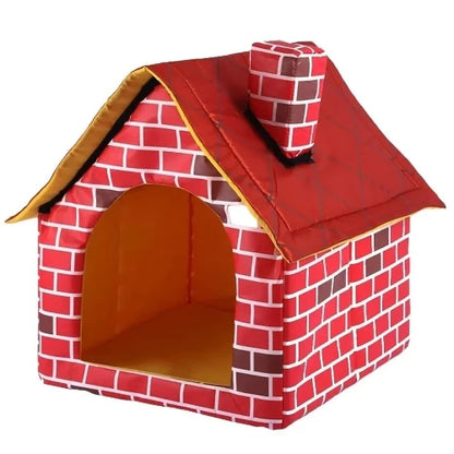 Niche Chien : Cabane Briques