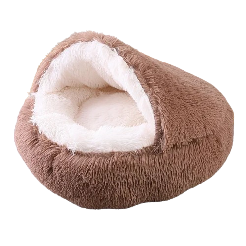 Niche Cocoon marron en tissu pour Chihuahua – Confort maximal avec intérieur moelleux, parfait pour les petits chiens ou chats