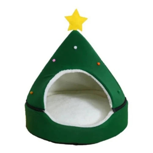 Niche pour Chihuahua : Sapin de noël – Confort maximal avec intérieur moelleux, parfait pour les petits chiens ou chats