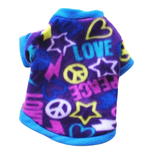 Chihuahua sweater: Blue Peace &amp; Love