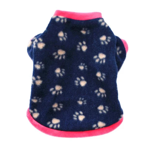 Chihuahua Sweater: Blue Pink Paw Print