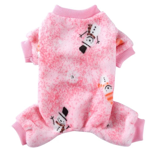 Pyjama Chihuahua : Bonhomme de Neige Rose