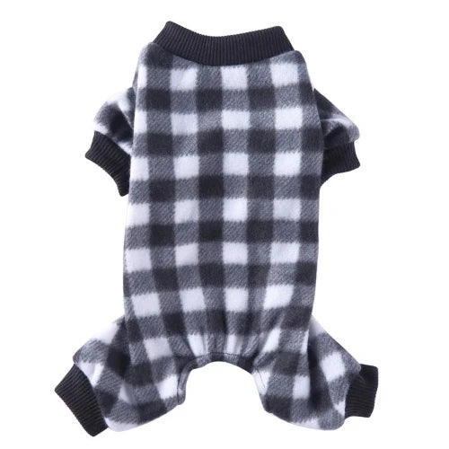 Pyjama blanc et noir à carreaux pour Chihuahua – Confortable, idéal pour garder votre petit chien ou chat au chaud pendant la nuit