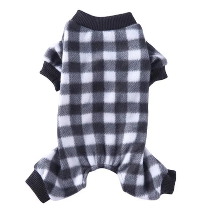 Pyjama blanc et noir à carreaux pour Chihuahua – Confortable, idéal pour garder votre petit chien ou chat au chaud pendant la nuit