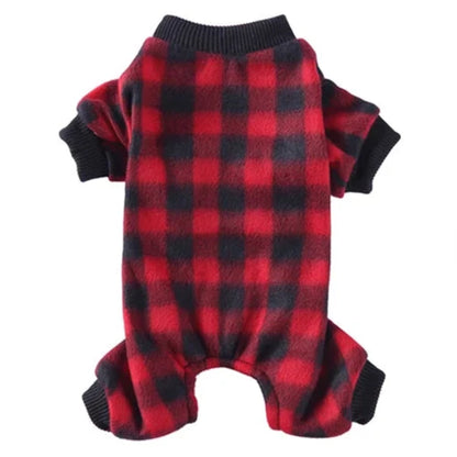 Pyjama à carreaux noir et rouge pour Chihuahua – Confortable, idéal pour garder votre petit chien ou chat au chaud pendant la nuit