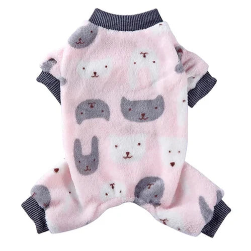 Pyjama rose et gris avec motifs chats pour Chihuahua – Confortable, idéal pour garder votre petit chien ou chat au chaud pendant la nuit