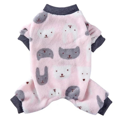 Pyjama rose et gris avec motifs chats pour Chihuahua – Confortable, idéal pour garder votre petit chien ou chat au chaud pendant la nuit