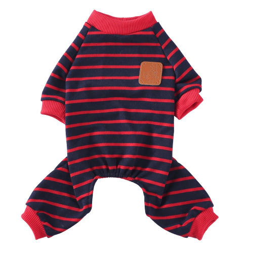 Chihuahua-Pyjama: Rote Streifen
