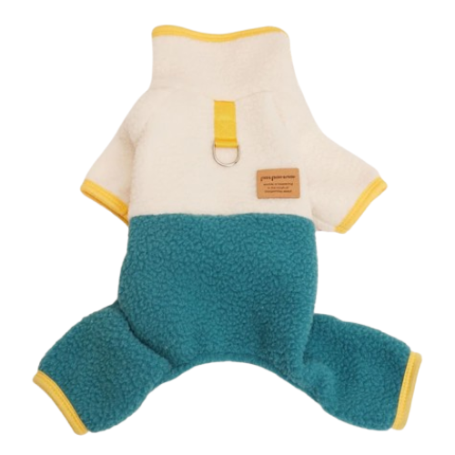 Pyjama polaire blanc et bleu pour Chihuahua – Confortable et chaud, idéal pour garder votre petit chien ou chat au chaud pendant la nuit