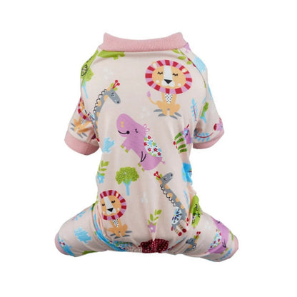 Pyjama beige avec motifs animaux pour Chihuahua – Confortable, idéal pour garder votre petit chien ou chat au chaud pendant la nuit