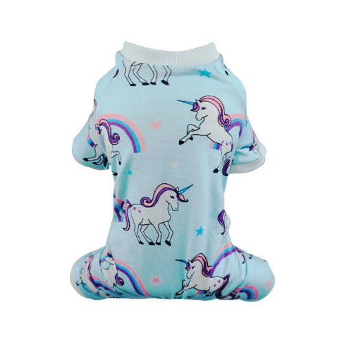Pyjama bleu avec motifs licornes pour Chihuahua – Confortable et chaud, idéal pour garder votre petit chien ou chat au chaud pendant la nuit
