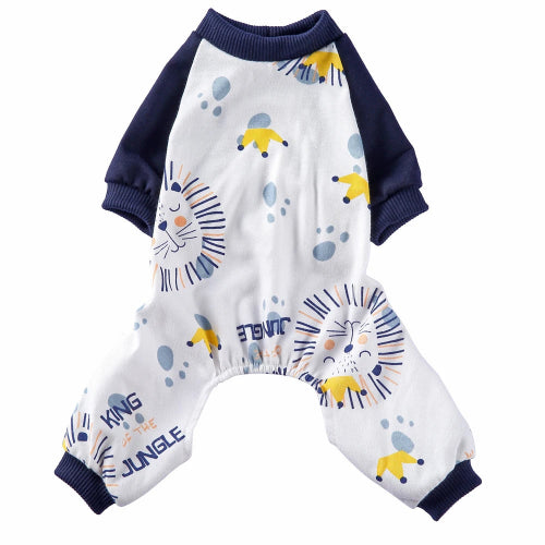 Pyjama blanc à motifs lion pour Chihuahua – Confortable et chaud, idéal pour garder votre petit chien ou chat au chaud pendant la nuit