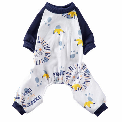 Pyjama blanc à motifs lion pour Chihuahua – Confortable et chaud, idéal pour garder votre petit chien ou chat au chaud pendant la nuit
