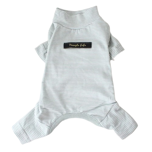 Pyjama vert à rayures pour Chihuahua – Confortable et chaud, idéal pour garder votre petit chien ou chat au chaud pendant la nuit