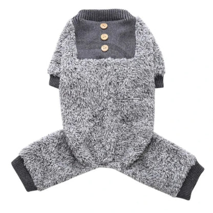Pyjama gris cocoon polaire pour Chihuahua – Confortable, idéal pour garder votre petit chien ou chat au chaud pendant la nuit