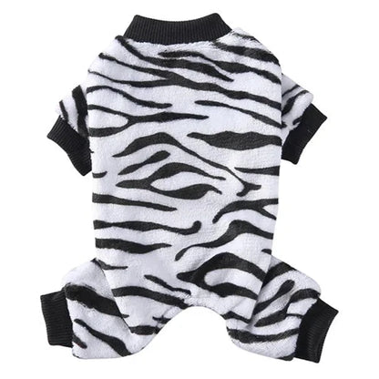 Pyjama à rayures zèbre pour Chihuahua – Confortable, idéal pour garder votre petit chien ou chat au chaud pendant la nuit
