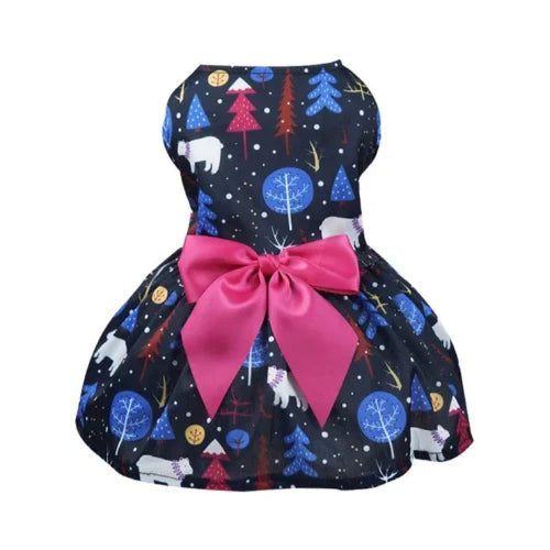 Robe Chihuahua : Noël Noir & Rose