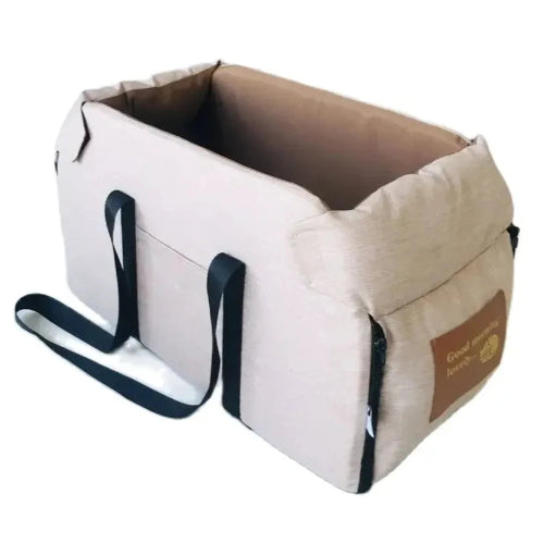 Niche pour Chihuahua : sac pour accoudoir beige – Confort maximal, parfait pour les petits chiens ou chats