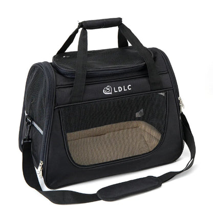 Sac de transport rigide noir avec aérations pour Chihuahua – Idéal pour voyager avec votre petit chien ou chat avec confort et sécurité