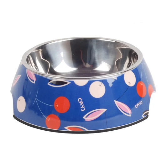 Gamelle Chien : Inox bleue motifs Cerises