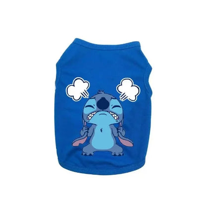 Vêtement pour Chihuahua : t-shirt bleu lilo et stitch disney – Léger pour protéger votre petit chien ou chat