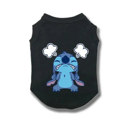Vêtement pour Chihuahua : t-shirt noir lilo et stitch disney – Léger pour protéger votre petit chien ou chat