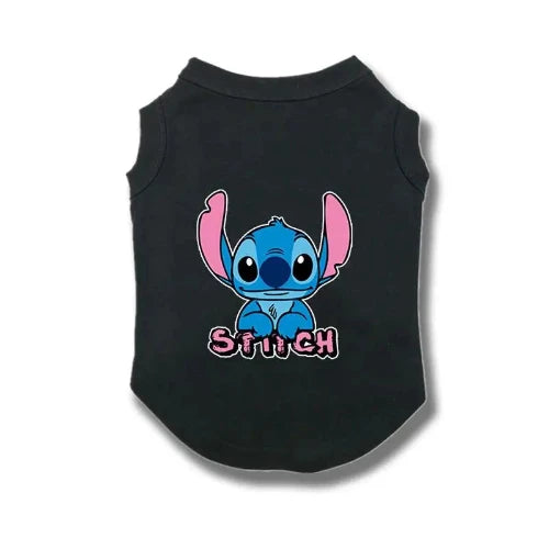 Vêtement pour Chihuahua : t-shirt noir lilo et stitch disney – Léger et confortable pour protéger votre petit chien ou chat