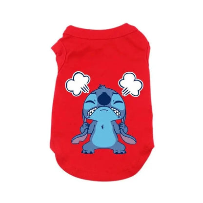 Vêtement pour Chihuahua : t-shirt rouge lilo et stitch disney – Léger et confortable pour protéger votre petit chien ou chat