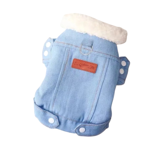 Manteau pour Chihuahua : veste en jean bleu clair – Confortable, parfait pour protéger votre petit chien ou chat pendant les promenades