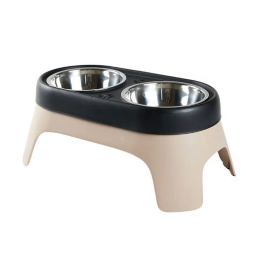 Gamelle Chien : Double surélevée bicolore