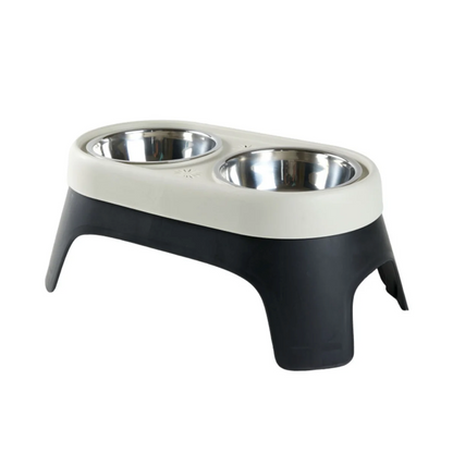 Gamelle Chien : Double surélevée bicolore