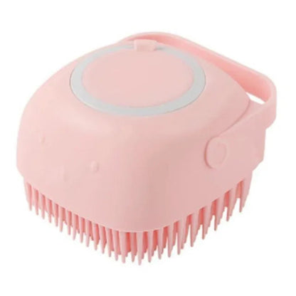 Accessoire pour Chihuahua : Brosse de lavage rose avec savon intégré – idéale pour nettoyer et masser votre petit chien ou chat