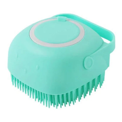 Accessoire pour Chihuahua : Brosse de lavage vert avec savon intégré – idéale pour nettoyer et masser votre petit chien ou chat