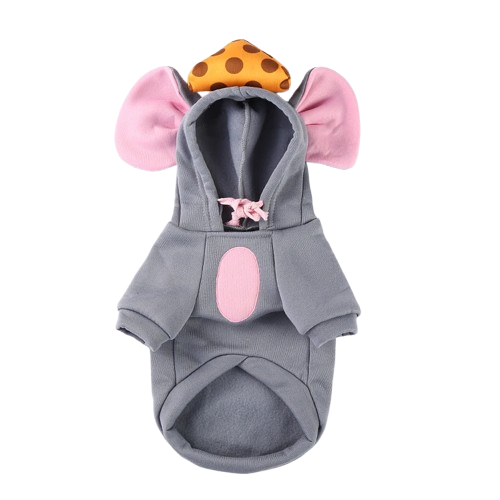 Déguisement Chihuahua : costume de souris grise confortable et tendance, parfait pour les fêtes, évènements, anniversaires ou halloween – taille parfaite pour les petits chiens