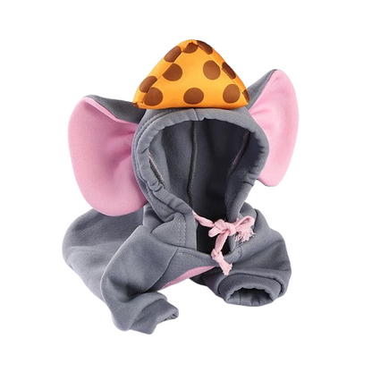 Déguisement Chihuahua : costume de souris grise confortable et tendance, parfait pour les fêtes, évènements, anniversaires ou halloween – taille parfaite pour les petits chiens - vue de coté
