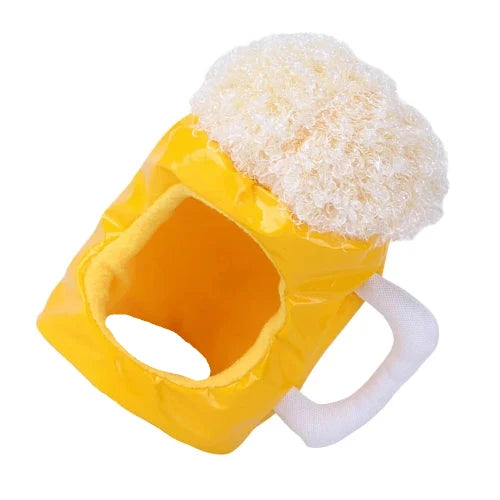 Déguisement Chihuahua : chapeau verre de bière confortable et tendance, parfait pour les fêtes, évènements, anniversaires, ou halloween – taille parfaite pour les petits chiens - vue de face