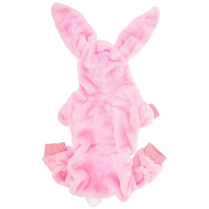 Déguisement Chihuahua : costume de lapin rose confortable et tendance, parfait pour les fêtes, évènements, anniversaires ou halloween – taille parfaite pour les petits chiens - vue de face