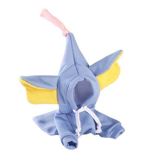 Déguisement Chihuahua : costume d’éléphant bleu confortable et tendance, parfait pour les fêtes, évènements, anniversaires ou halloween – taille parfaite pour les petits chiens - vue assis