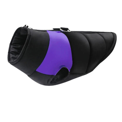 Manteau pour Chihuahua : Doudoune noire et violet – Chaude et stylée, idéale pour protéger votre petit chien ou chat du froid