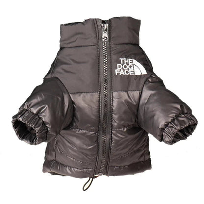 Manteau pour Chihuahua : Doudoune noire the north face – Pratique et chaude, idéale pour votre petit chien ou chat