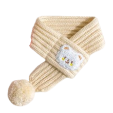 Vêtements pour Chihuahua : Écharpe en laine beige avec motif nounours – douce pour garder au chaud votre petit chien ou chat