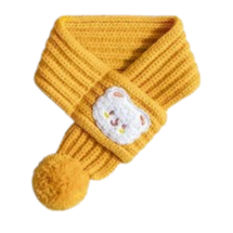 Vêtements pour Chihuahua : Écharpe en laine jaune avec motif nounours – douce pour garder au chaud votre petit chien ou chat